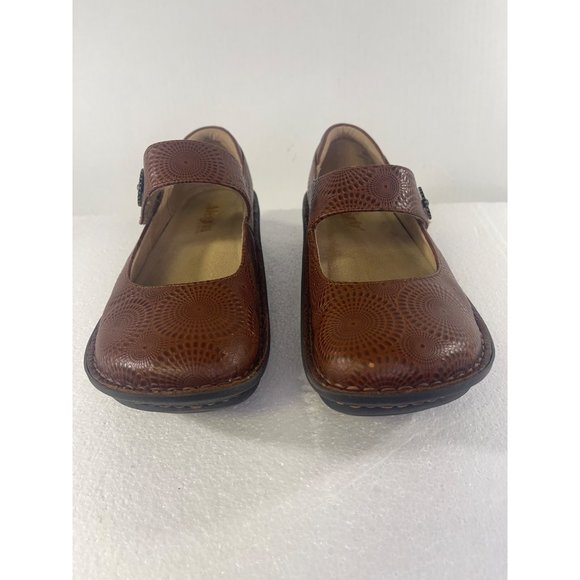 Alegria Paloma Clogs Women's size 9.5 Mary Jane Brown Leather Embossed Comfort - Picture 10 of 16
